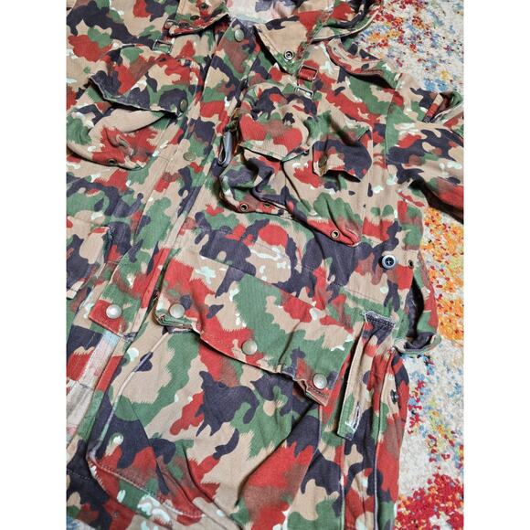 Vintage 70's Swiss M70 TAZ 83 Alpenflage Camo Coat Jacket Switzerland Army - Picture 3 of 9